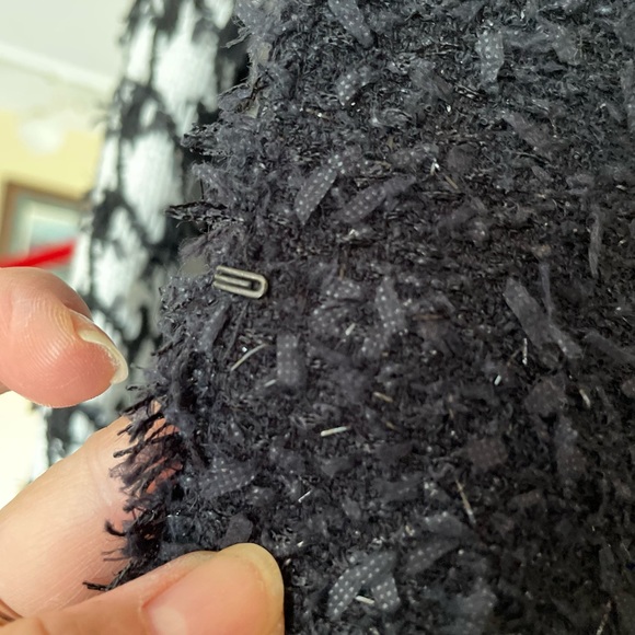 BALMAIN black white houndstooth tweed 4 pocket padded cropped jacket FR42 - Picture 14 of 16